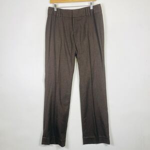 Banana‎ Republic Brown Herringbone Stretch Tweed Contoured Fit Pants Women's 8